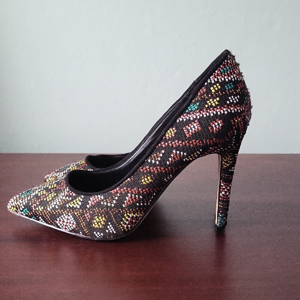 Mix No. 6 Multicolor Patterned Pointed Toe High H… - image 5